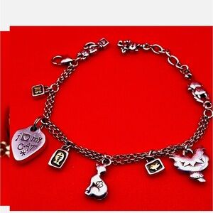 Brighton Pedigree Cat Locket Heart Retired Heart Charm Bracelet PURRFECT!